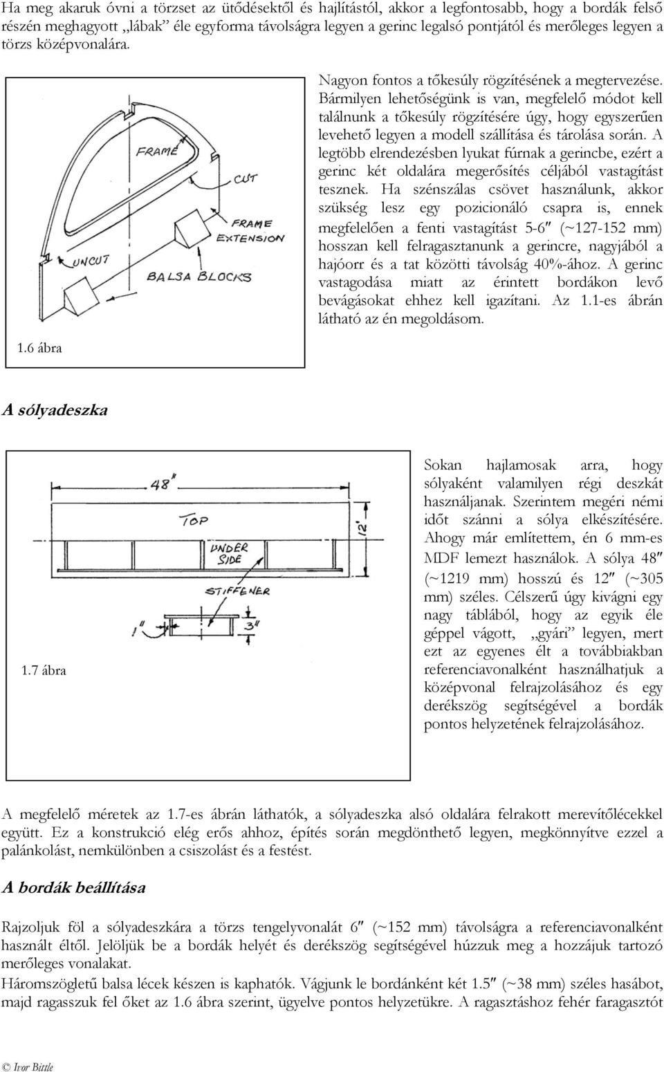Bármilyen lehetőségünk is van, megfelelő módot kell találnunk a tőkesúly rögzítésére úgy, hogy egyszerűen levehető legyen a modell szállítása és tárolása során.