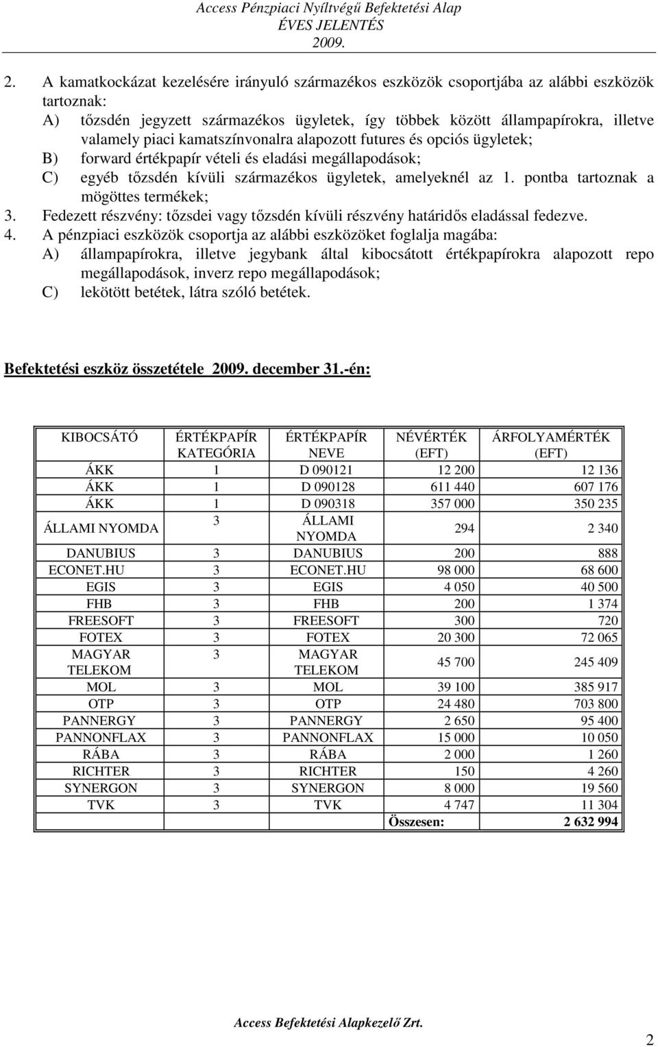 pontba tartoznak a mögöttes termékek; 3. Fedezett részvény: tőzsdei vagy tőzsdén kívüli részvény határidős eladással fedezve. 4.