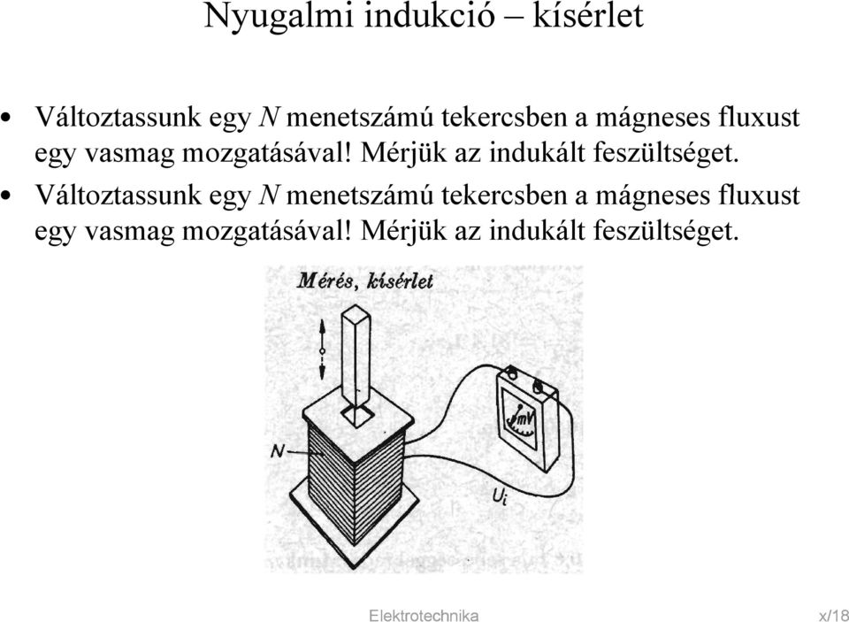 Mérjük az indukált feszültséget.