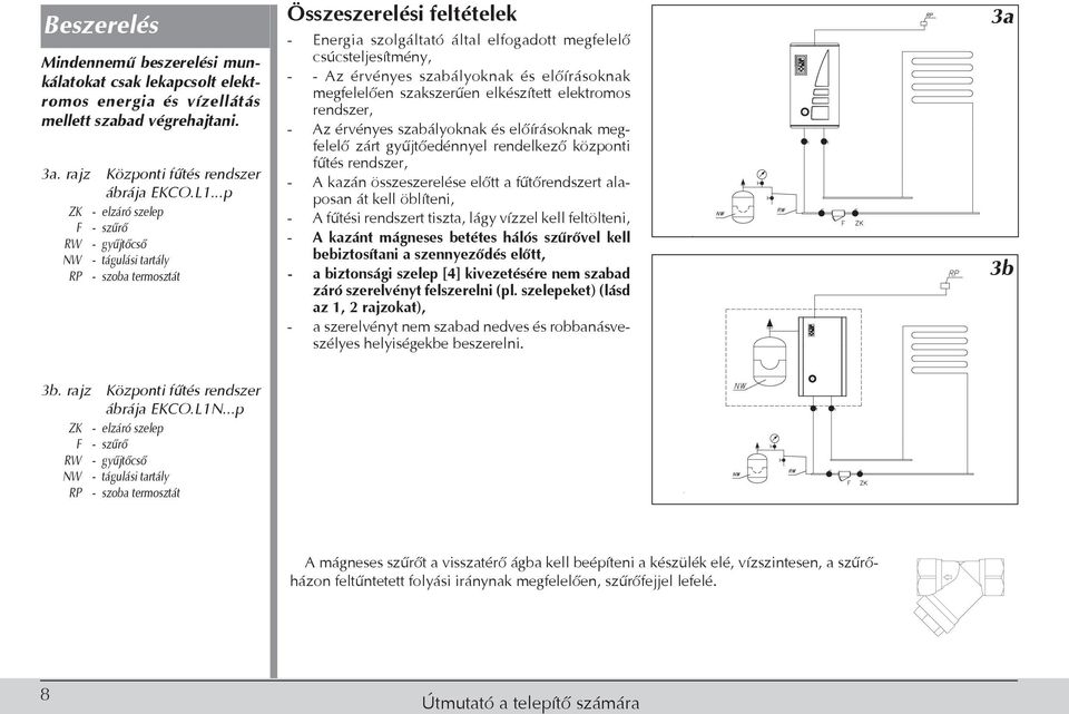 érvényes szabályoknak és előírásoknak megfelelően szakszerűen elkészített elektromos rendszer, - Az érvényes szabályoknak és előírásoknak megfelelő zárt gyűjtőedénnyel rendelkező központi fűtés