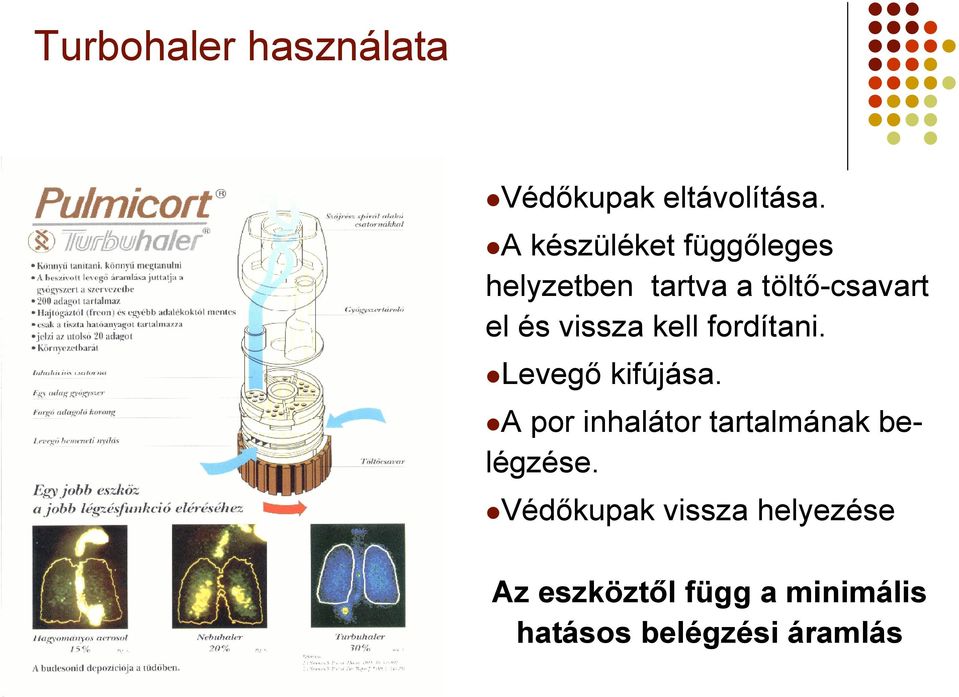 vissza kell fordítani. Levegő kifújása.