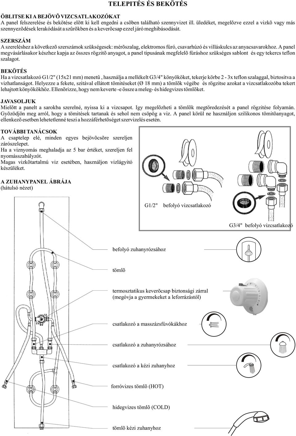 Hidromasszázs panel szerelési útmutató - PDF Ingyenes letöltés