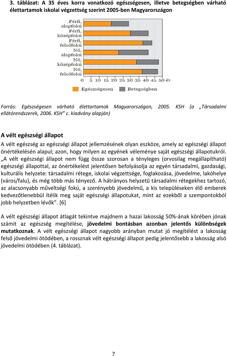 kiadvány alapján) A vélt egészségi állapot A vélt egészség az egészségi állapot jellemzésének olyan eszköze, amely az egészségi állapot önértékelésén alapul; azon, hogy milyen az egyének véleménye