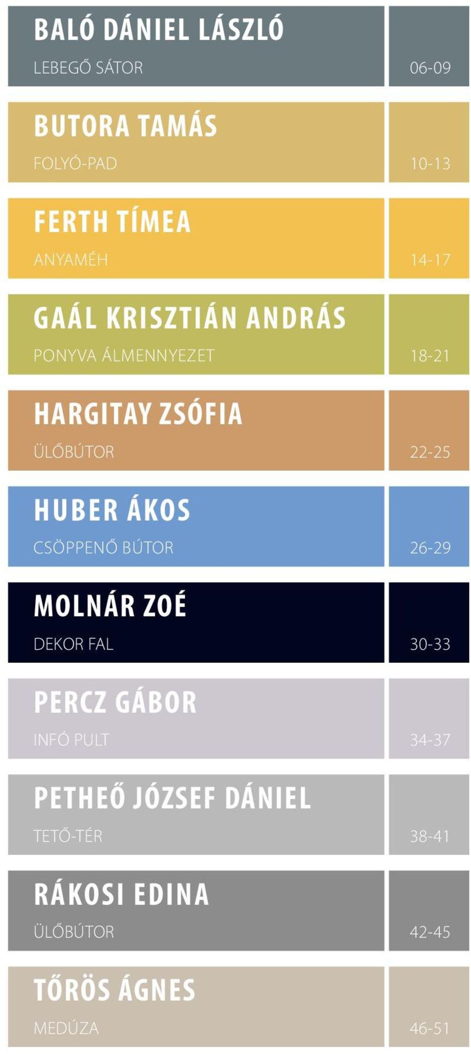 MOLNÁR ZOÉ DEKOR FAL PERCZ GÁBOR INFÓ PULT PETHEŐ JÓZSEF DÁNIEL TETŐ-TÉR RÁKOSI EDINA