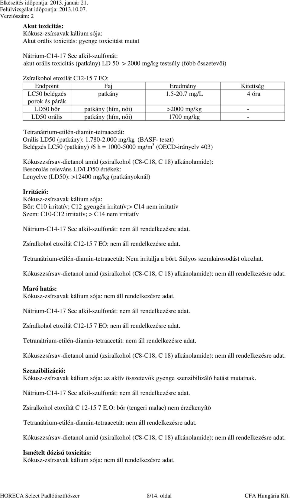 BIZTONSÁGI ADATLAP 453/2010/EU rendelet szerint - PDF Free Download