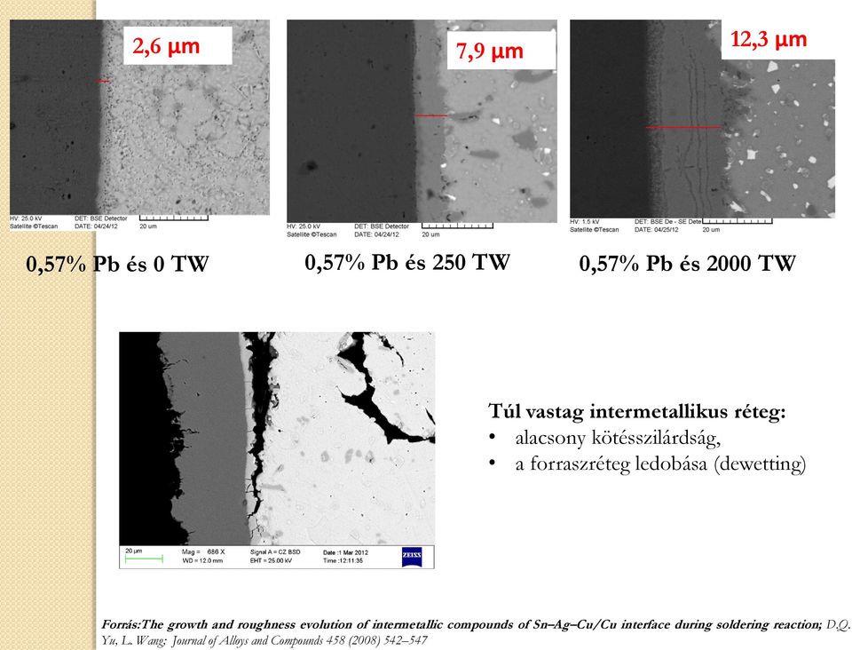 Forrás:The growth and roughness evolution of intermetallic compounds of Sn Ag Cu/Cu