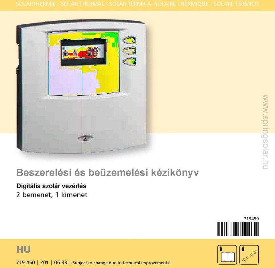 kézikönyv Digitális szolár vezérlés 2 bemenet, 1 kimenet