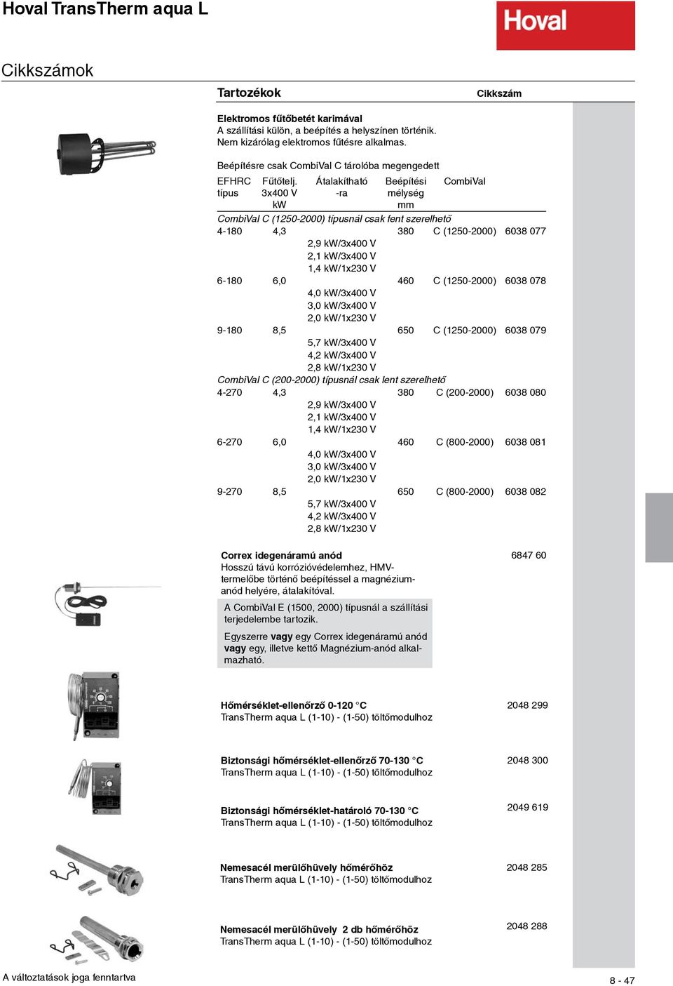 3x400 V kw Beépítési mélység mm CombiVal C (150-000) típusnál csak fent szerelhető 4-10 4,3 30 C (150-000) 603 077,9 kw/3x400 V,1 kw/3x400 V 1,4 kw/1x30 V 6-10 6,0 460 C (150-000) 603 07 4,0 kw/3x400