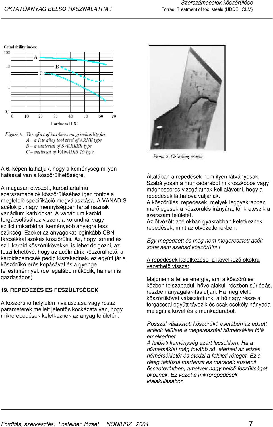 Ezeket az anyagokat leginkább CBN tárcsákkal szokás köszörülni. Az, hogy korund és szil.