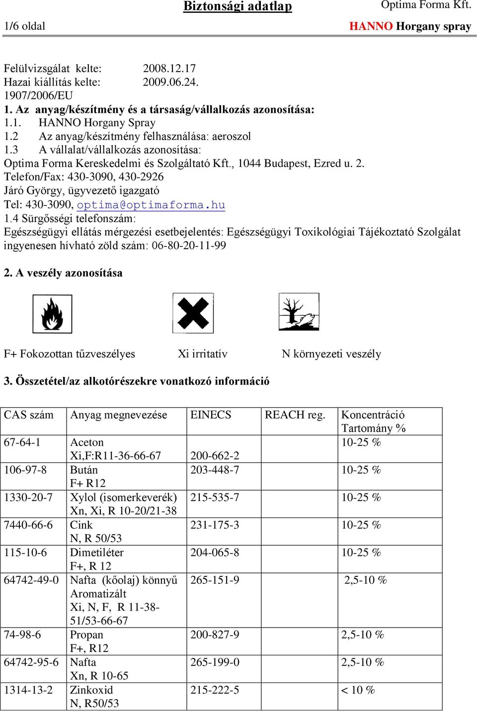 Telefon/Fax: 430-3090, 430-2926 Járó György, ügyvezető igazgató Tel: 430-3090, optima@optimaforma.hu 1.