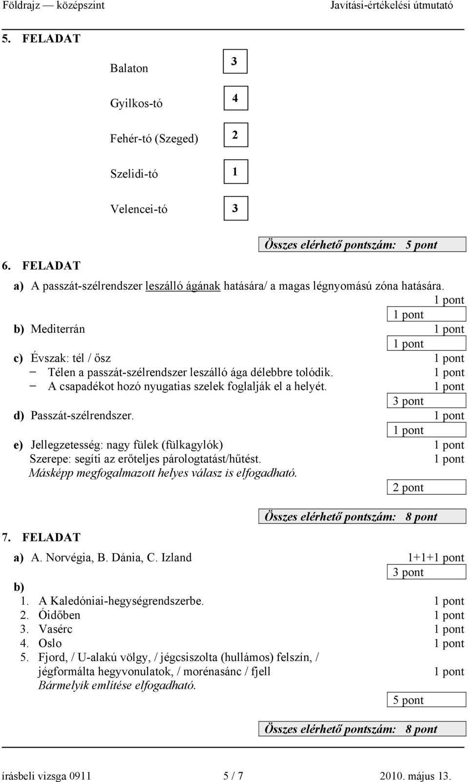 A csapadékot hozó nyugatias szelek foglalják el a helyét. d) Passzát-szélrendszer. e) Jellegzetesség: nagy fülek (fülkagylók) Szerepe: segíti az erőteljes párologtatást/hűtést. 7. FELADAT A.