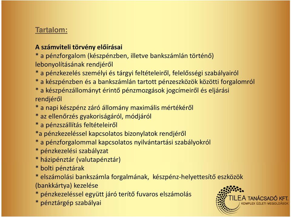 Házipénztár Kneitner Lea, okleveles és igazságügyi adószakértő előadása -  PDF Ingyenes letöltés