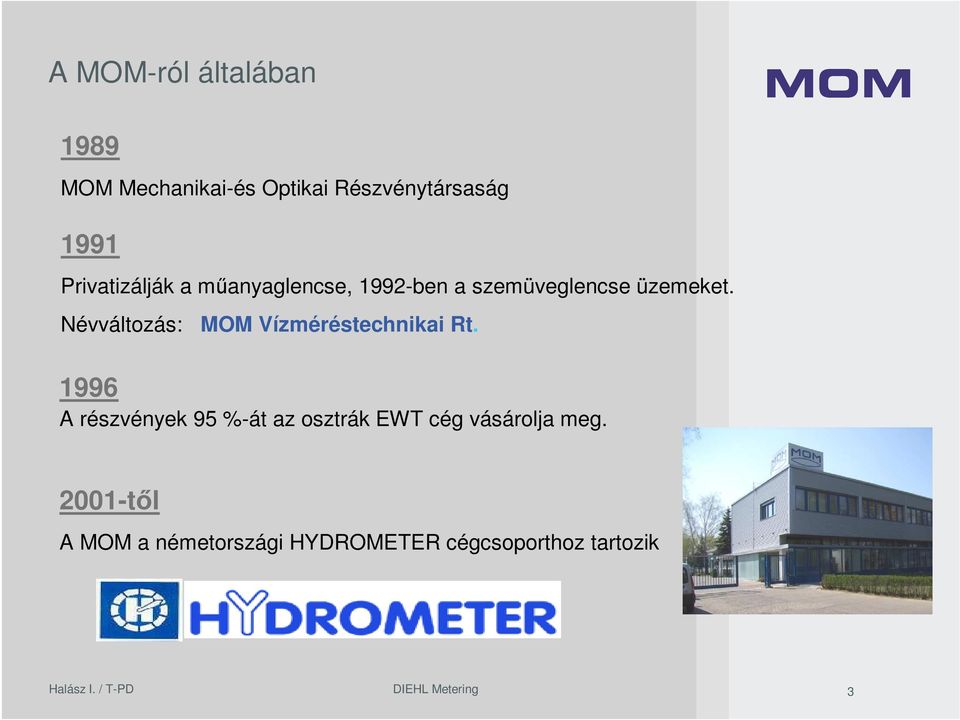Névváltozás: MOM Vízméréstechnikai Rt.