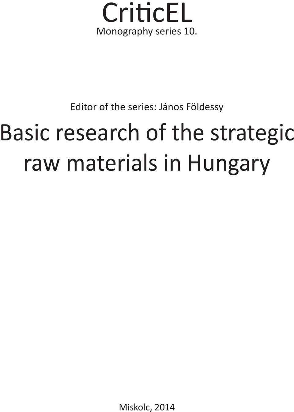 Földessy Basic research of the