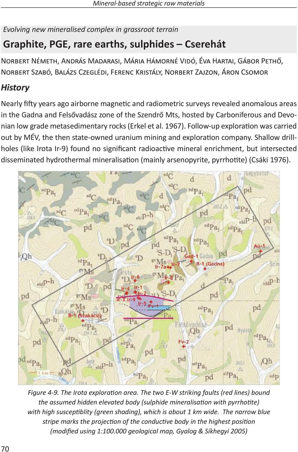 y years ago airborne magnec and radiometric surveys revealed anomalous areas in the Gadna and Felsővadász zone of the Szendrő Mts, hosted by Carboniferous and Devonian low grade metasedimentary rocks