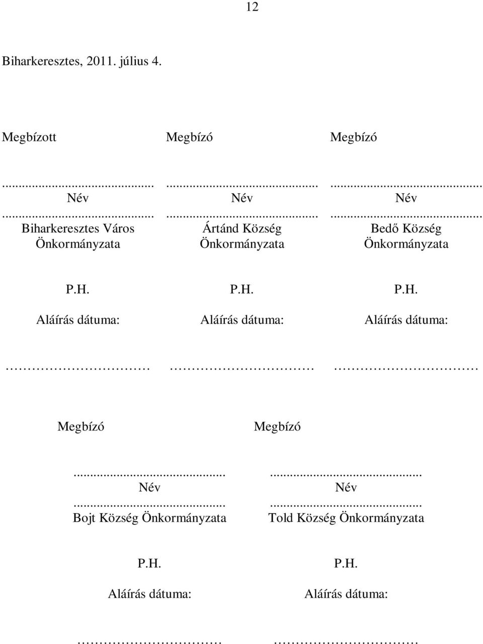 Önkormányzata Név Bedő Község Önkormányzata P.H.