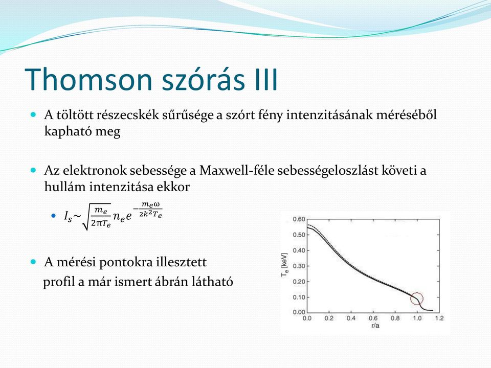 Maxwell-féle sebességeloszlást követi a hullám intenzitása ekkor I s ~