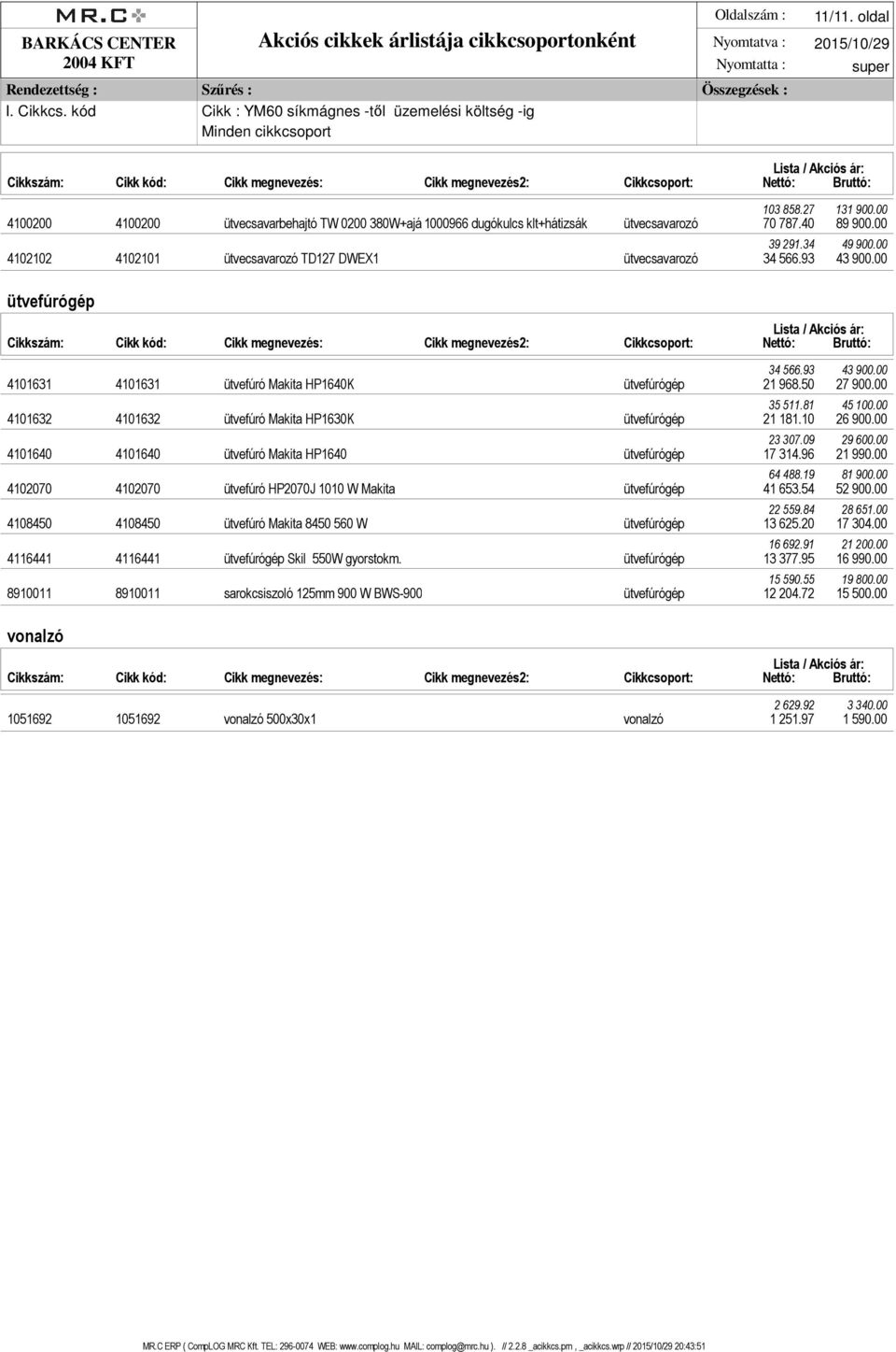 00 4102102 4102101 ütvecsavarozó TD127 DWEX1 ütvecsavarozó 34 566.93 43 900.00 ütvefúrógép 34 566.93 43 900.00 4101631 4101631 ütvefúró Makita HP1640K ütvefúrógép 21 968.50 27 900.00 35 511.81 45 100.