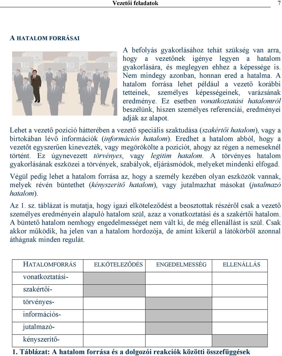 Ez esetben vonatkoztatási hatalomról beszélünk, hiszen személyes referenciái, eredményei adják az alapot.