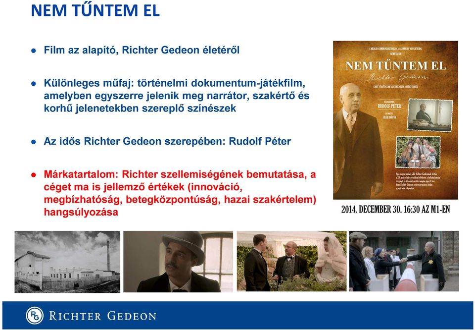 szereplő színészek Az idős Richter Gedeon szerepében: Rudolf Péter Márkatartalom: Richter