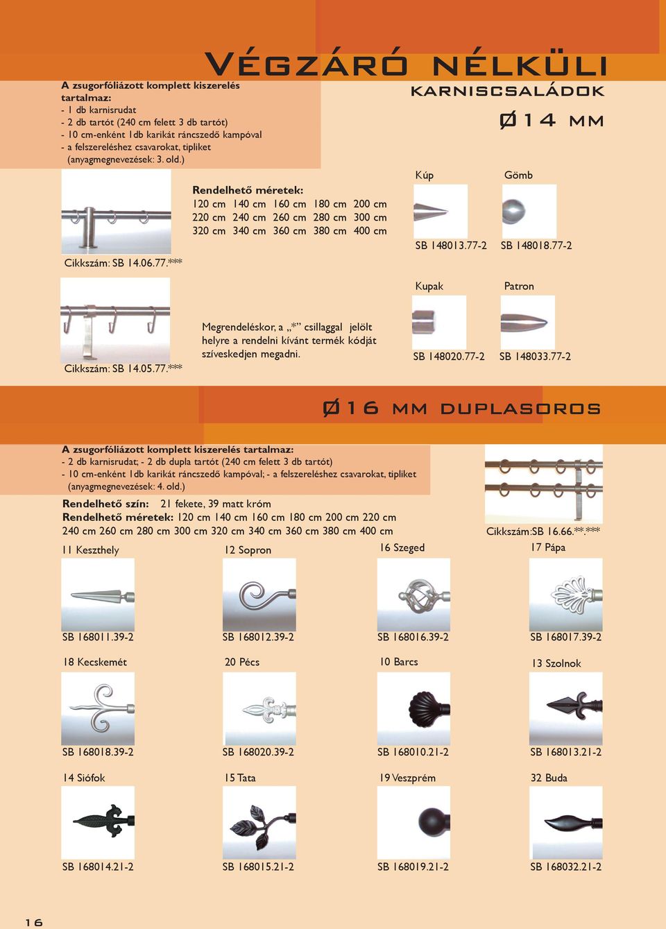 ) karniscsaládok karniscsalád Ø14 mm Kúp Gömb 120 cm 140 cm 160 cm 180 cm 200 cm 220 cm 240 cm 260 cm 280 cm 300 cm 320 cm 340 cm 360 cm 380 cm 400 cm SB 148013.77-