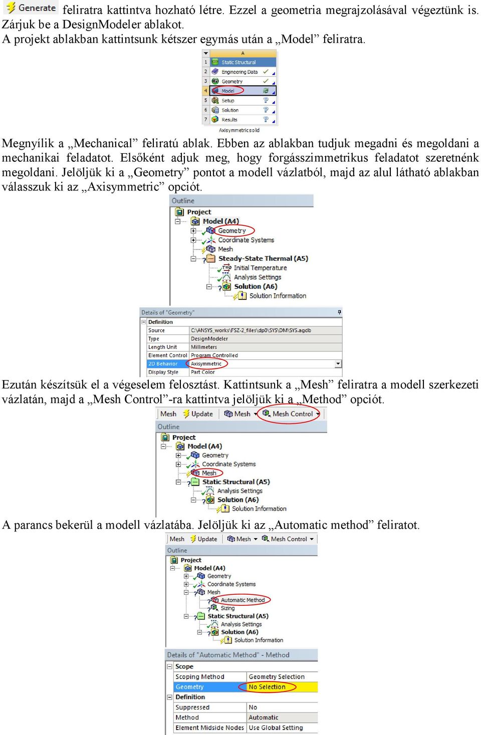 Elsőként adjuk meg, hogy forgásszimmetrikus feladatot szeretnénk megoldani.