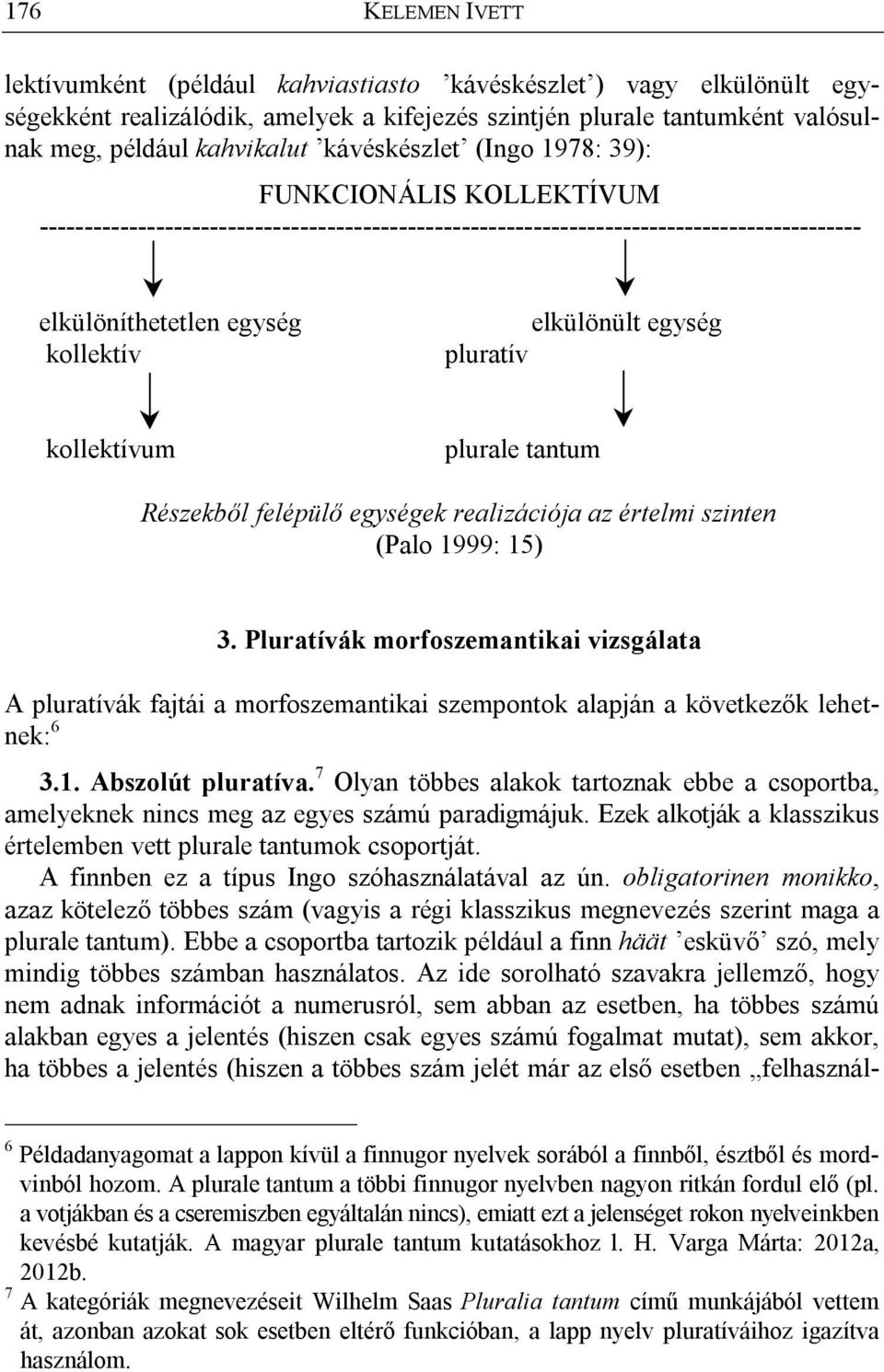 kollektív pluratív kollektívum plurale tantum Részekből felépülő egységek realizációja az értelmi szinten (Palo 1999: 15) 3.