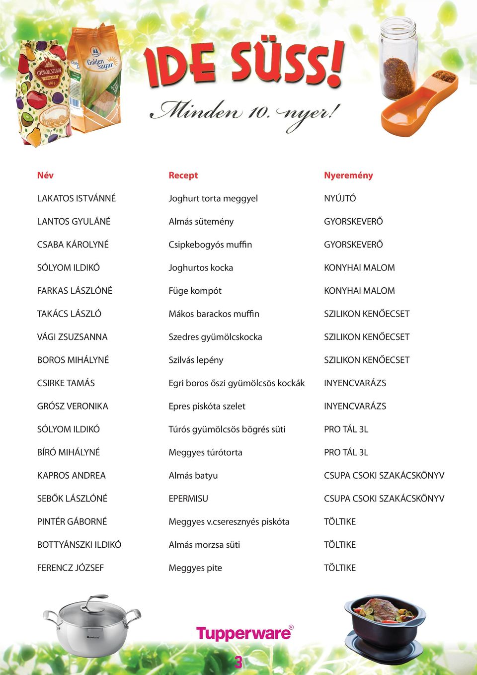 TUPPERWARE GADGET SORSOLÁS NYERTESEI - PDF Free Download