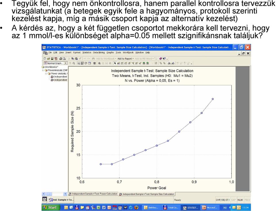 csoport kapja az alternatív kezelést) A kérdés az, hogy a két független csoportot