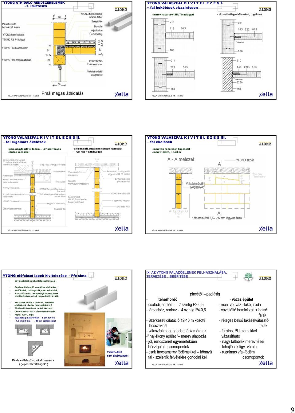 oldal YTONG VÁLASZFAL K I V I T E L E Z É S II. fal rugalmas ékelések YTONG VÁLASZFAL K I V I T E L E Z É S III.
