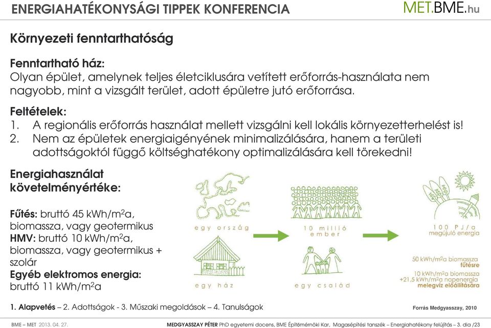 Nem az épületek energiaigényének minimalizálására, hanem a területi adottságoktól függő költséghatékony optimalizálására kell törekedni!