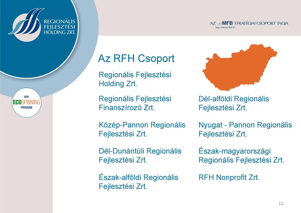 Észak-alföldi Regionális Fejlesztési Zrt. Dél-alföldi Regionális Fejlesztési Zrt.