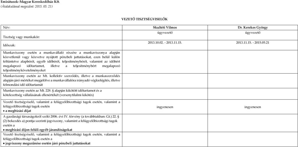 feltüntetve alapbérét, egyéb időbérét, teljesítménybérét, valamint az időbért megalapozó időtartamot, illetve a teljesítménybért megalapozó teljesítménykövetelményeket Munkaviszony esetén az Mt.