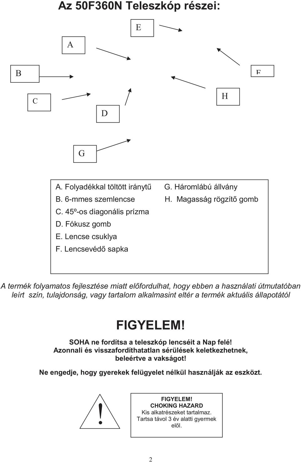 Lencsevédő sapka A termék folyamatos fejlesztése miatt előfordulhat, hogy ebben a használati útmutatóban leírt szín, tulajdonság, vagy tartalom alkalmasint eltér a termék