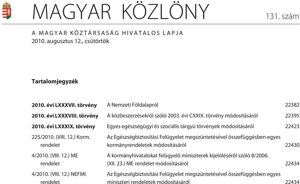 ) Korm. rendelet 4/2010. (VIII. 12.
