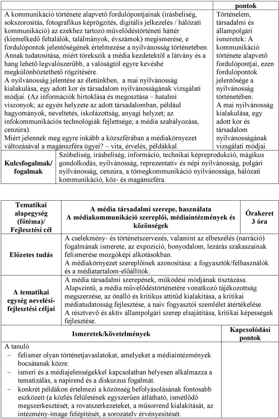 Annak tudatosítása, miért törekszik a média kezdetektől a látvány és a hang lehető legvalószerűbb, a valóságtól egyre kevésbé megkülönböztethető rögzítésére.