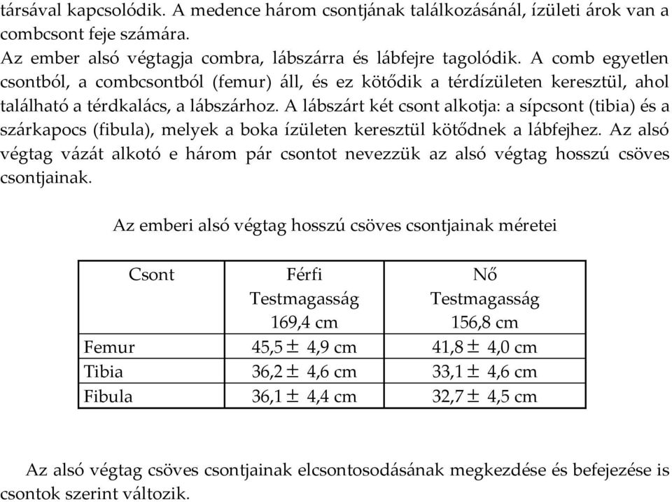 A lábszárt két csont alkotja: a sípcsont (tibia) és a szárkapocs (fibula), melyek a boka ízületen keresztül kötődnek a lábfejhez.