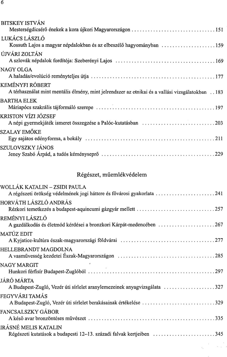 . 183 BARTHA ELEK Máriapócs szakrális tájformáló szerepe 197 KRISTON VÍZI JÓZSEF A népi gyermekjáték ismeret összegzése a Palóc-kutatásban 203 SZALAY EMŐKE Egy sajátos edényforma, a bokály 211