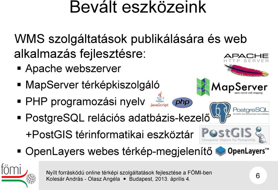 térképkiszolgáló PHP programozási nyelv PostgreSQL relációs