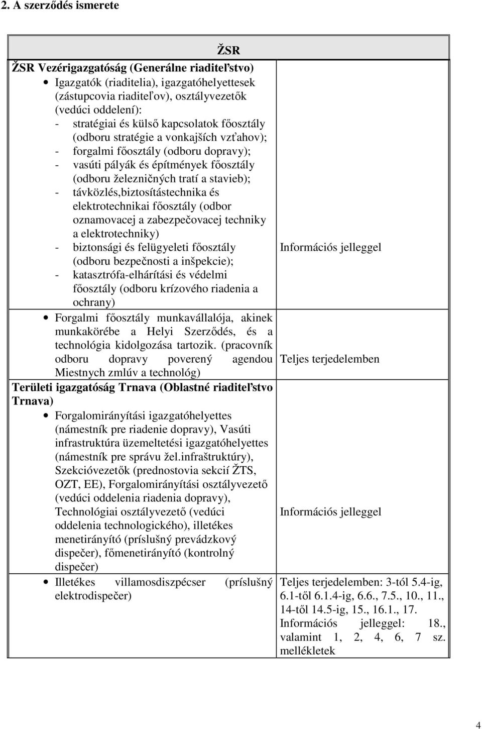 távközlés,biztosítástechnika és elektrotechnikai fıosztály (odbor oznamovacej a zabezpečovacej techniky a elektrotechniky) - biztonsági és felügyeleti fıosztály (odboru bezpečnosti a inšpekcie); -