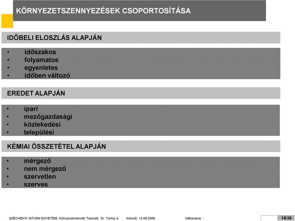 KÉMIAI ÖSSZETÉTEL ALAPJÁN mérgező nem mérgező szervetlen szerves SZÉCHENYI ISTVÁN