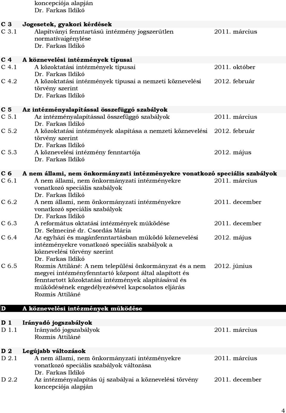 1 Az intézményalapítással összefüggő szabályok C 5.2 A közoktatási intézmények alapítása a nemzeti köznevelési törvény szerint C 5.