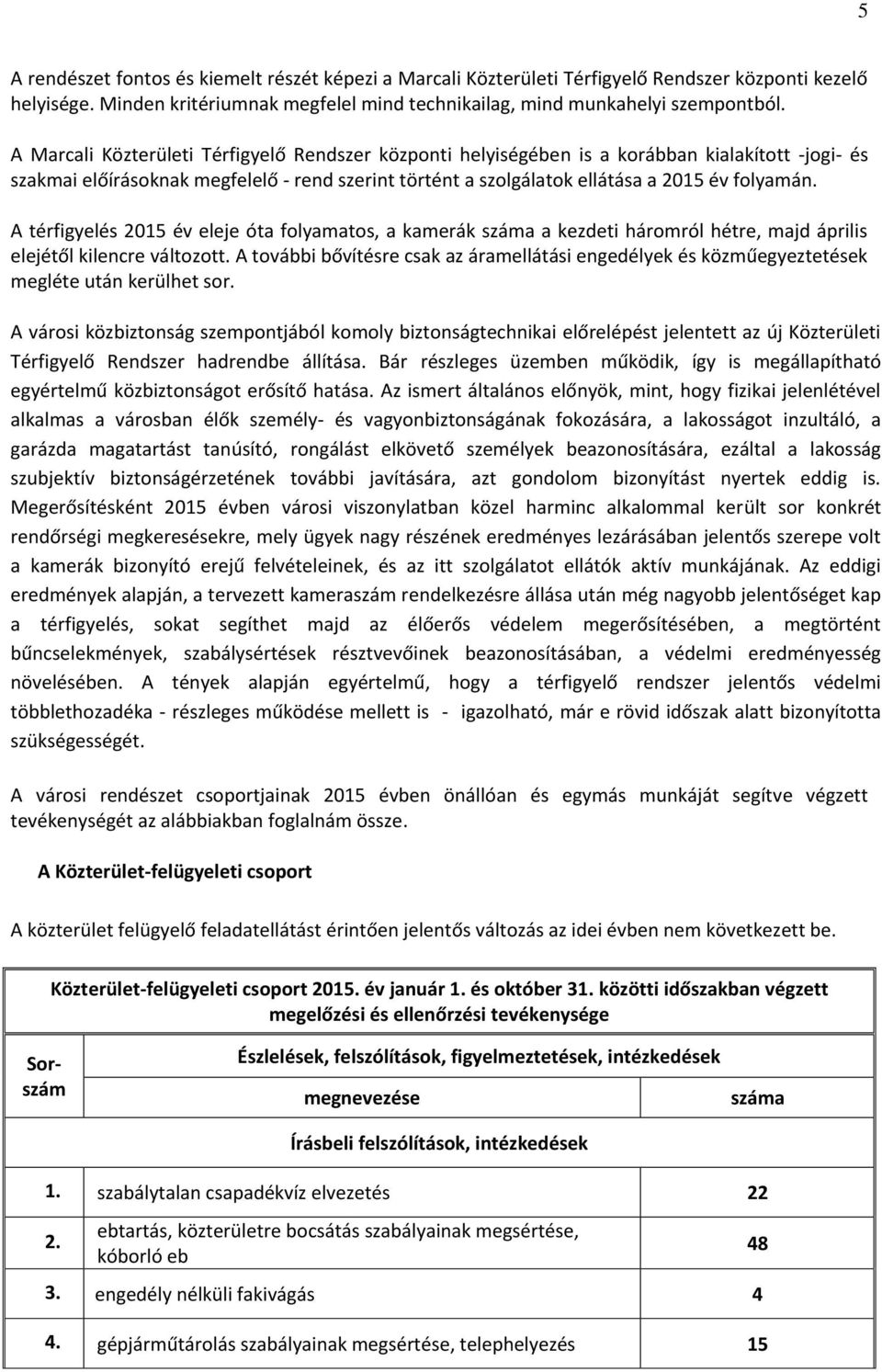 A térfigyelés 2015 év eleje óta folyamatos, a kamerák száma a kezdeti háromról hétre, majd április elejétől kilencre változott.