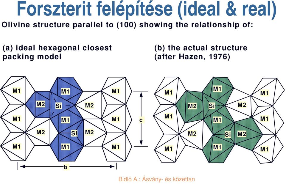 model (b) the actual structure (after Hazen, 1976) M1 M1 M1 M1 M1 M1