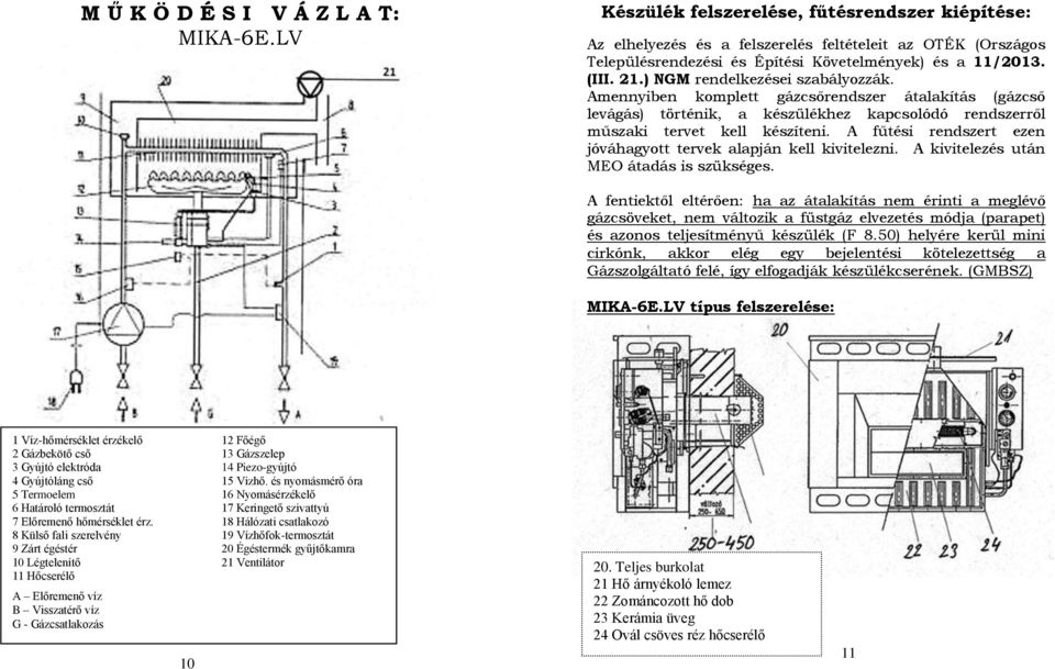 ) NGM rendelkezései szabályozzák. Amennyiben komplett gázcsőrendszer átalakítás (gázcső levágás) történik, a készülékhez kapcsolódó rendszerről műszaki tervet kell készíteni.