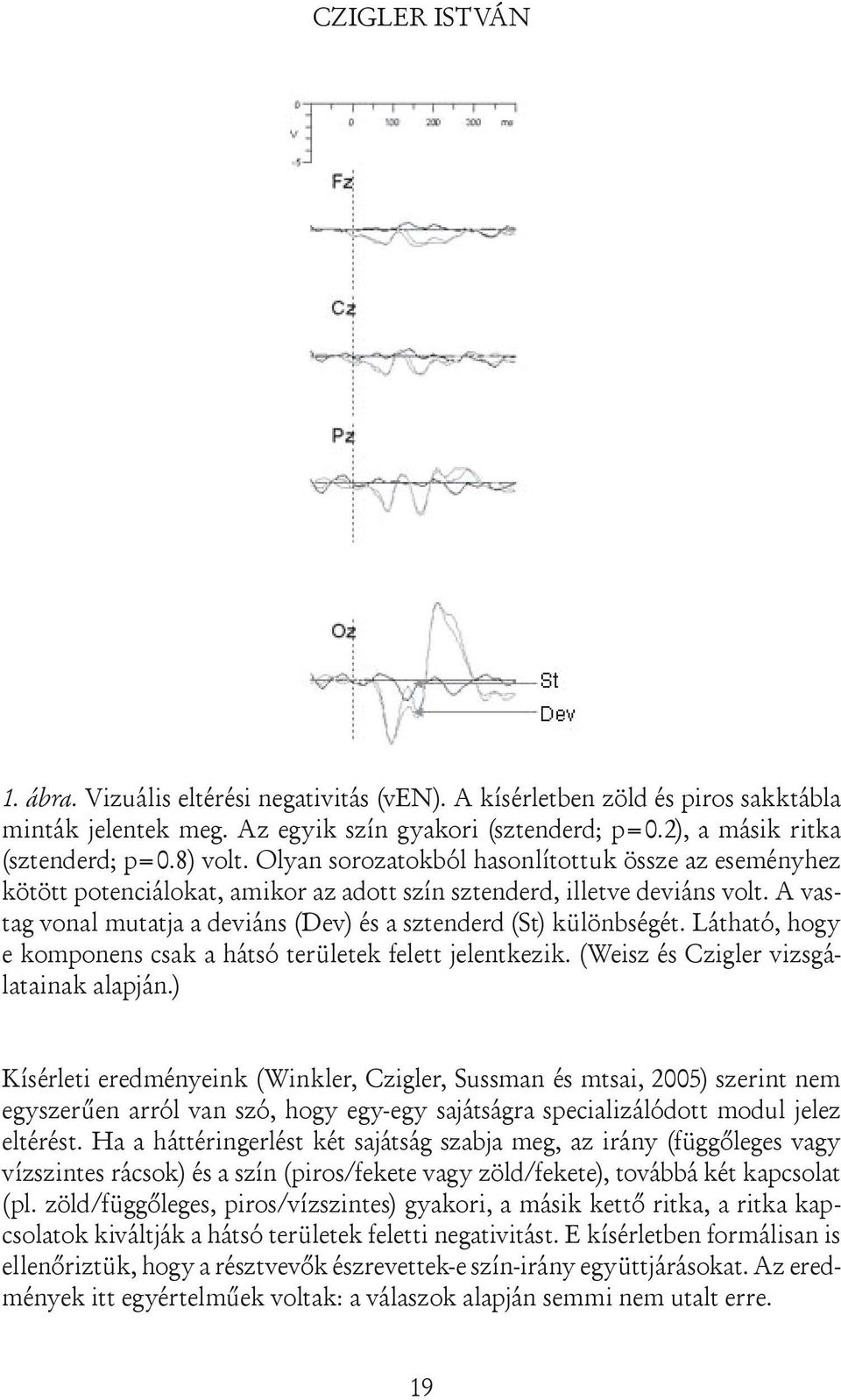 Látható, hogy e komponens csak a hátsó területek felett jelentkezik. (Weisz és Czigler vizsgálatainak alapján.