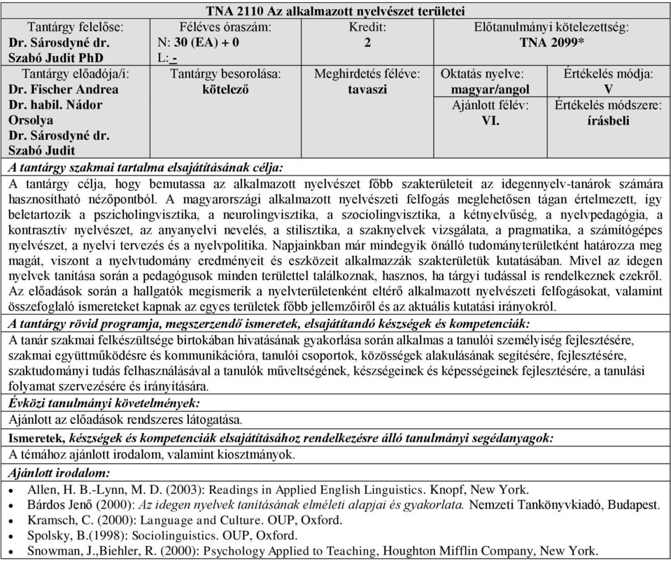 A magyarországi alkalmazott nyelvészeti felfogás meglehetősen tágan értelmezett, így beletartozik a pszicholingvisztika, a neurolingvisztika, a szociolingvisztika, a kétnyelvűség, a nyelvpedagógia, a