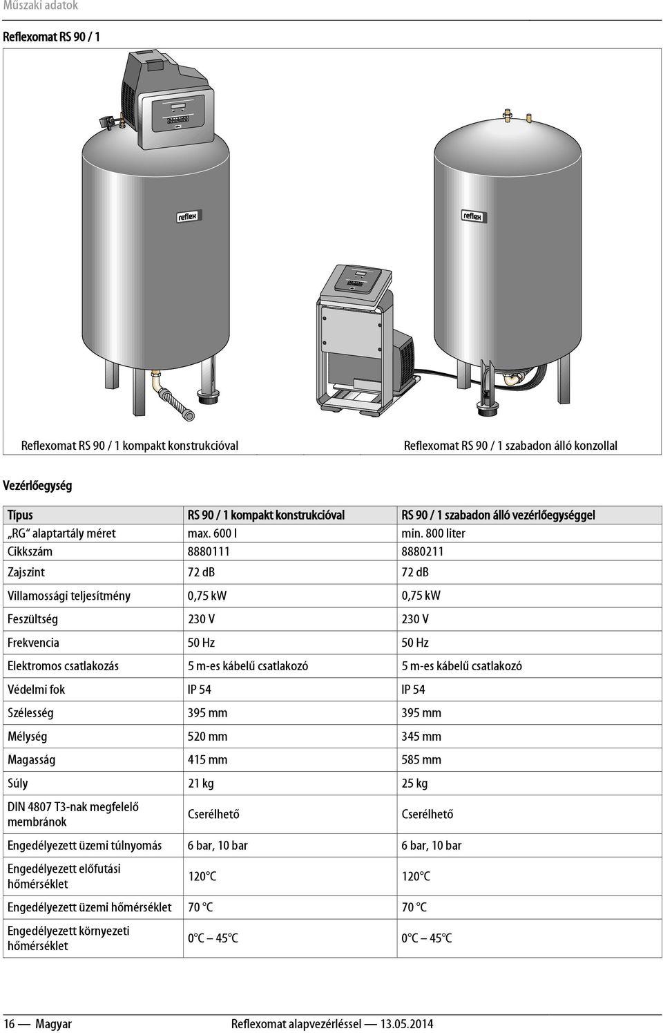 800 liter Cikkszám 8880111 8880211 Zajszint 72 db 72 db Villamossági teljesítmény 0,75 kw 0,75 kw Feszültség 230 V 230 V Frekvencia 50 Hz 50 Hz Elektromos csatlakozás 5 m-es kábelű csatlakozó 5 m-es