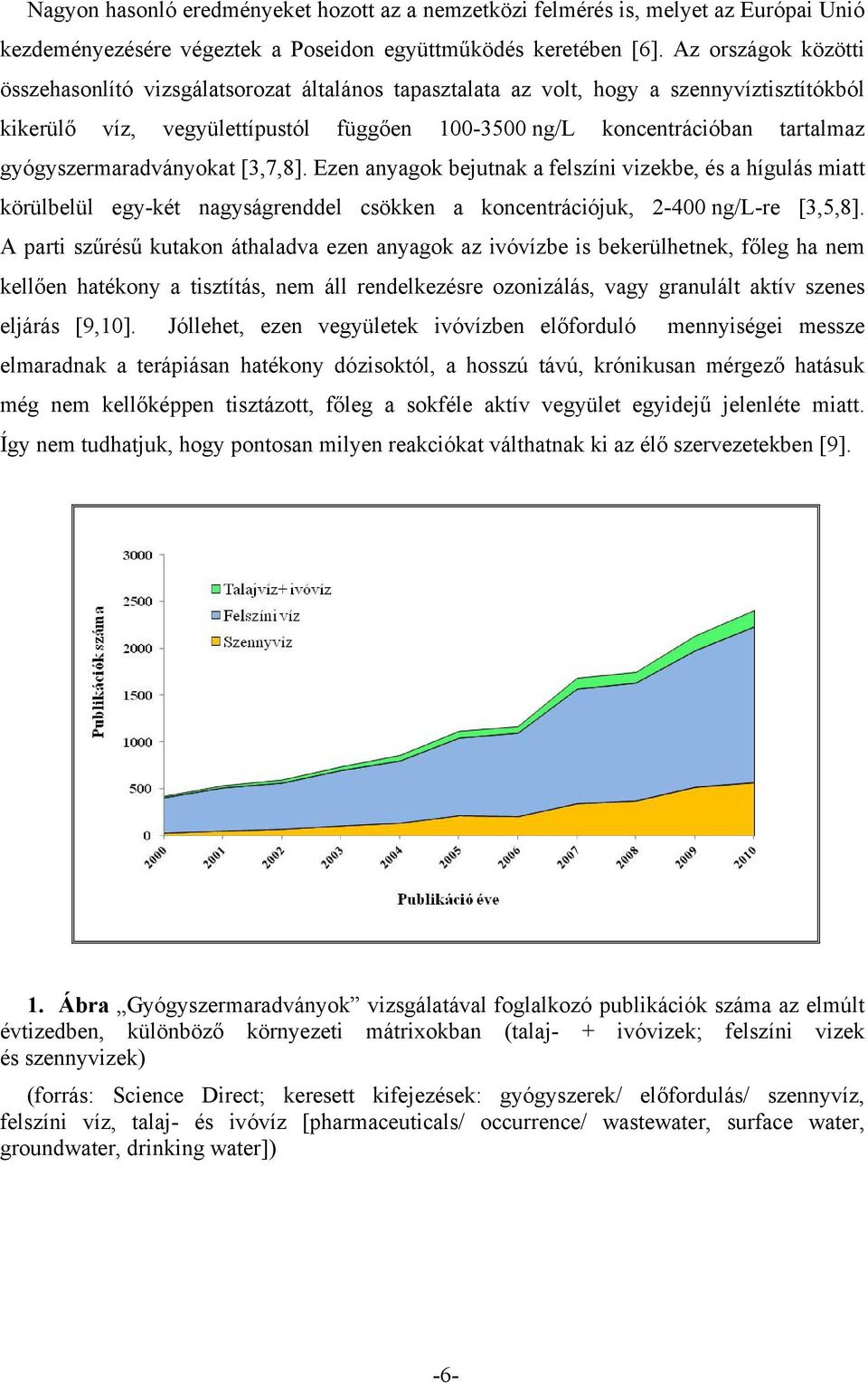 gyógyszermaradványokat [3,7,8]. Ezen anyagok bejutnak a felszíni vizekbe, és a hígulás miatt körülbelül egy-két nagyságrenddel csökken a koncentrációjuk, 2-400 ng/l-re [3,5,8].