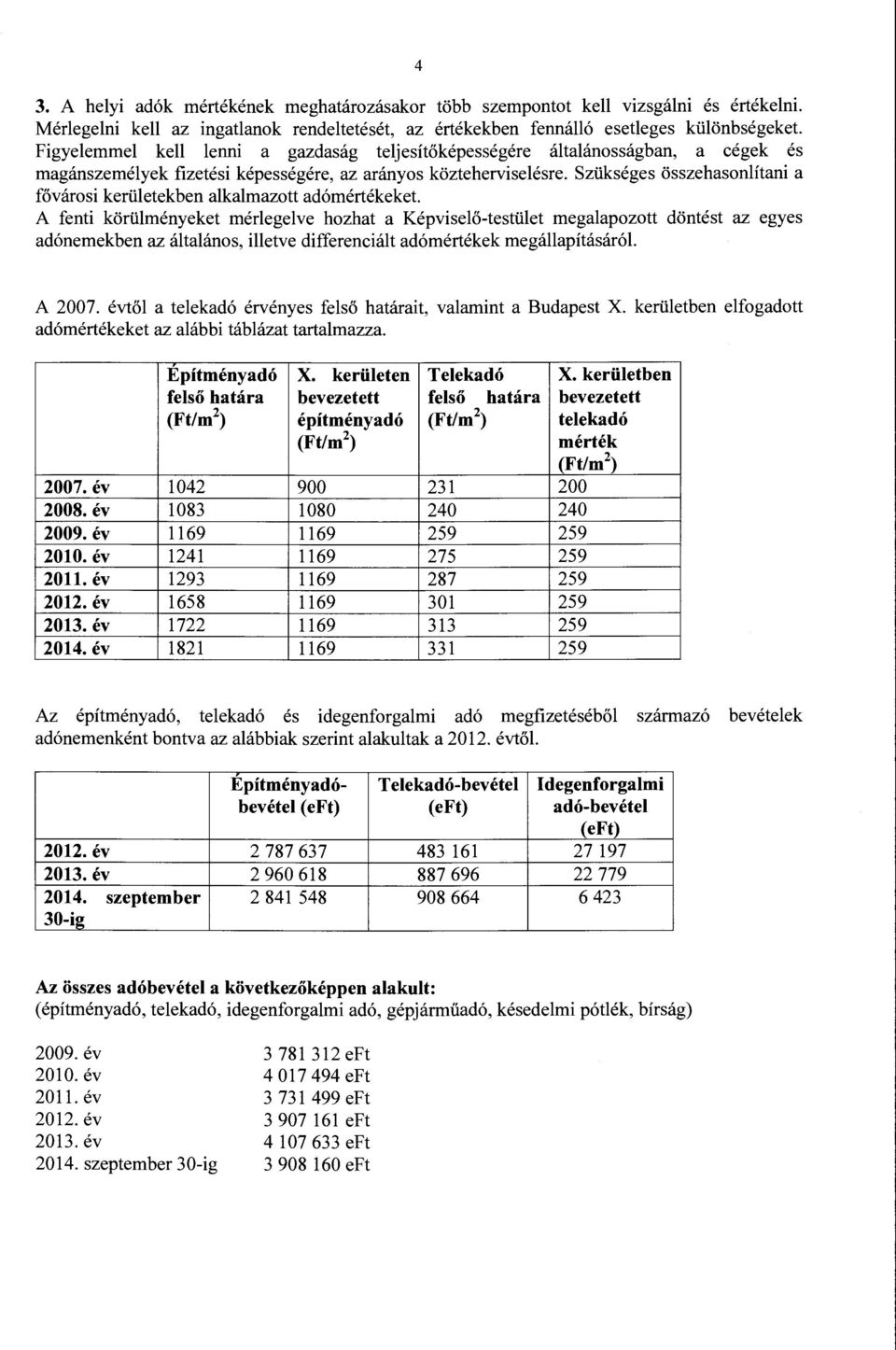 Szükséges összehasonlítani a fővárosi kerületekben alkalmazott adómértékeket.